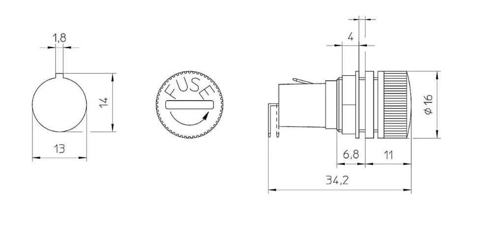 Miniatuur van Glaszekeringhouder voor Ø5x20mm (601.100)