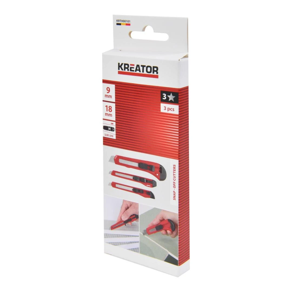 Miniatuur van Kreator afbreekmessen 9mm en 18mm 3-delige set (KRTH00101)