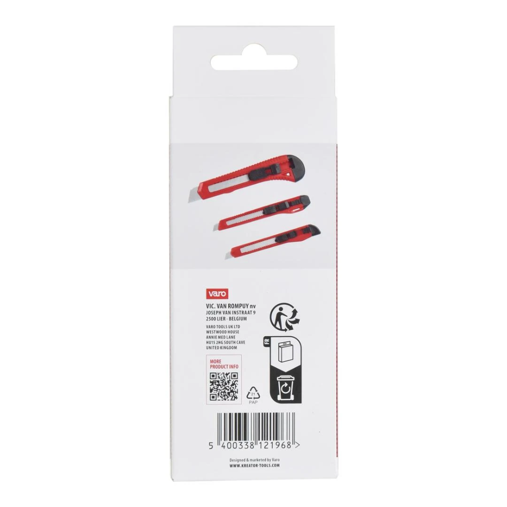 Miniatuur van Kreator afbreekmessen 9mm en 18mm 3-delige set (KRTH00101)