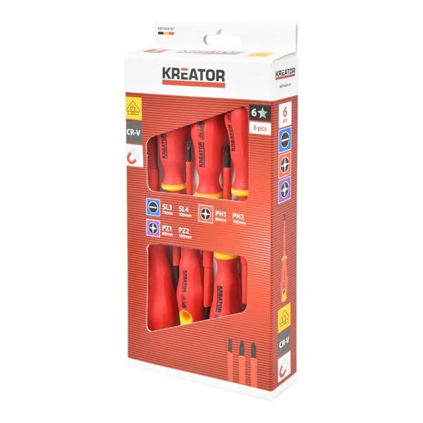 Miniatuur van Kreator schroevendraaierset VDE 1000V SL/PH/PZ 6-delig (KRTH20101)