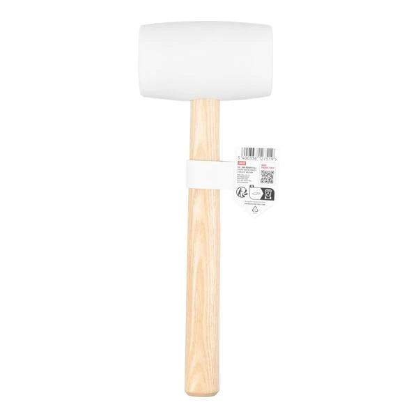 Miniatuur van Kreator wit rubber hamer eucalyptus houten steel 700 gram (KRTH90605)