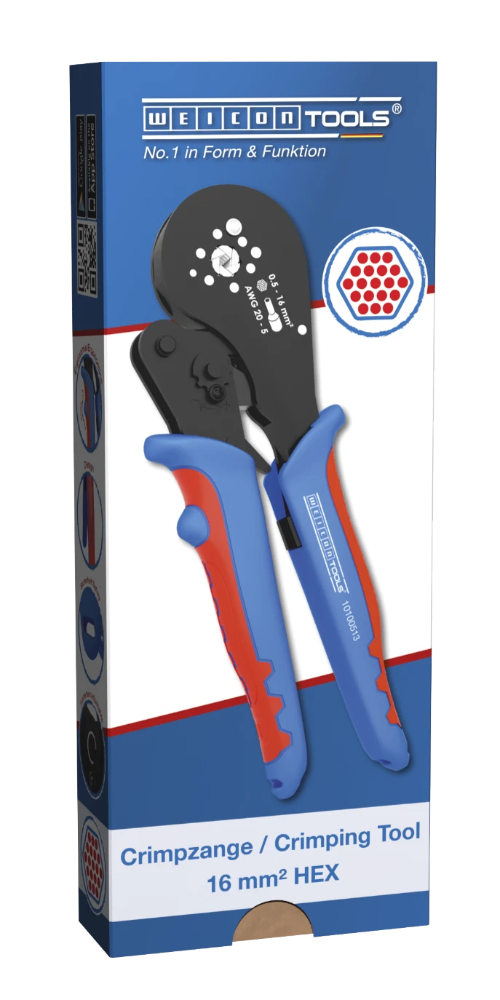 Miniatuur van Weicon zelfinstellende krimptang 0,5-16mm2 HEX voor adereindhulzen zeskantpersing (51000900)