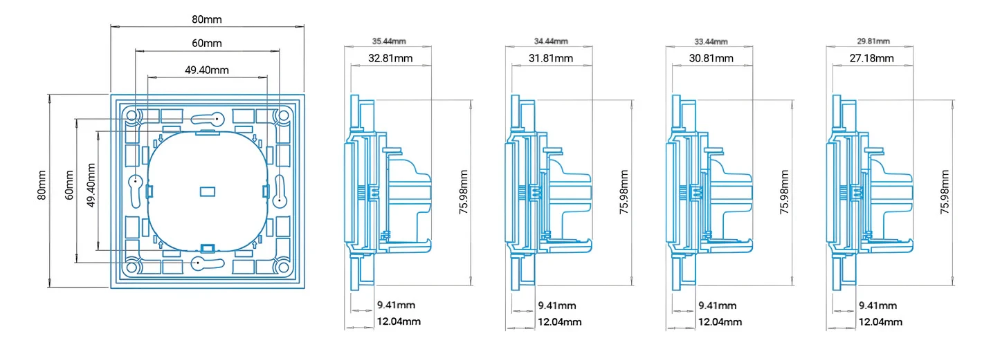Miniatuur van Shelly Wall Switch 1 - schakelaar (pulsdrukker) 1-voudig voor Shelly actoren - zwart (S-WS1B)