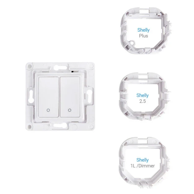 Miniatuur van Shelly Wall Switch 2 - schakelaar (pulsdrukker) 2-voudig voor Shelly actoren - wit (S-WS2W)