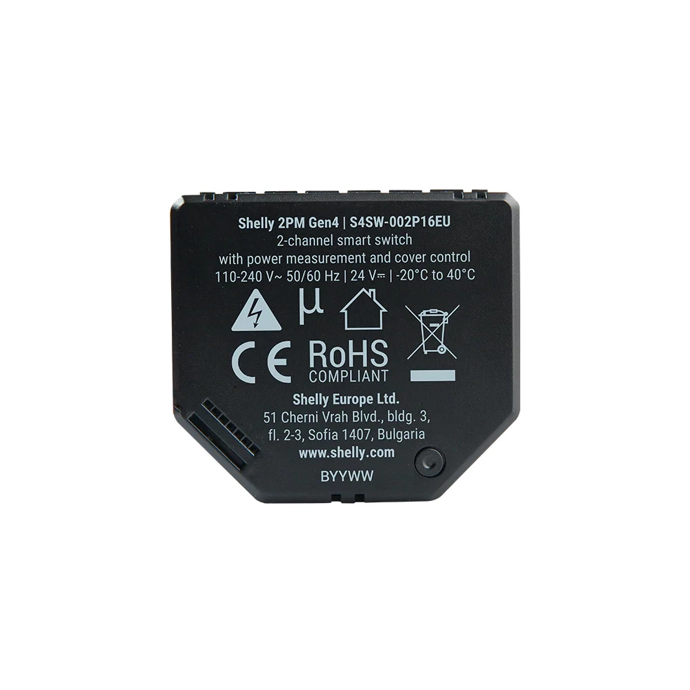 Miniatuur van Shelly Gen3 - inbouw schakel- / jaloezieactor 2-voudig 16A met energiemeting en inputs (S3SW-001P16EU)