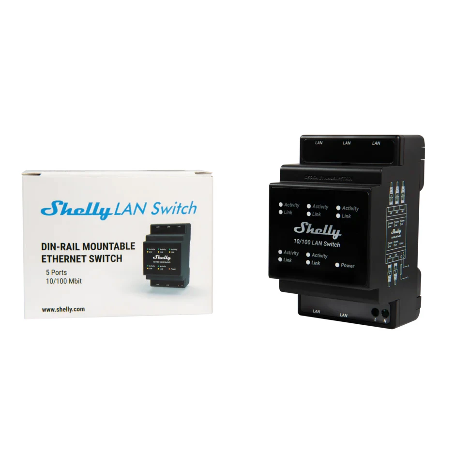 Miniatuur van Shelly LAN Switch - Netwerk switch 5 poorts 10/100 Mbit DIN-rail (SLAN)