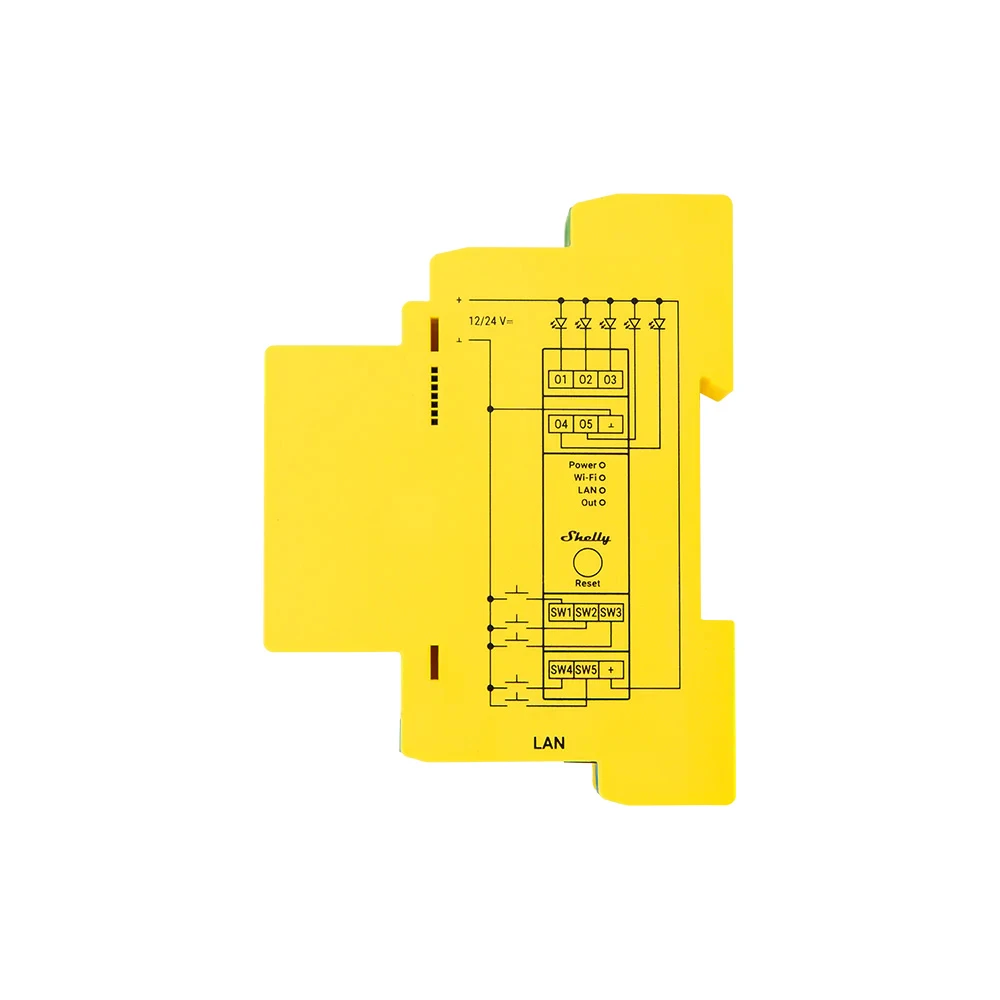 Miniatuur van Shelly Pro RGBWW PM - LED-strip dimmer 5-kanaals DIN-rail (SPDC-0D5PE16EU)