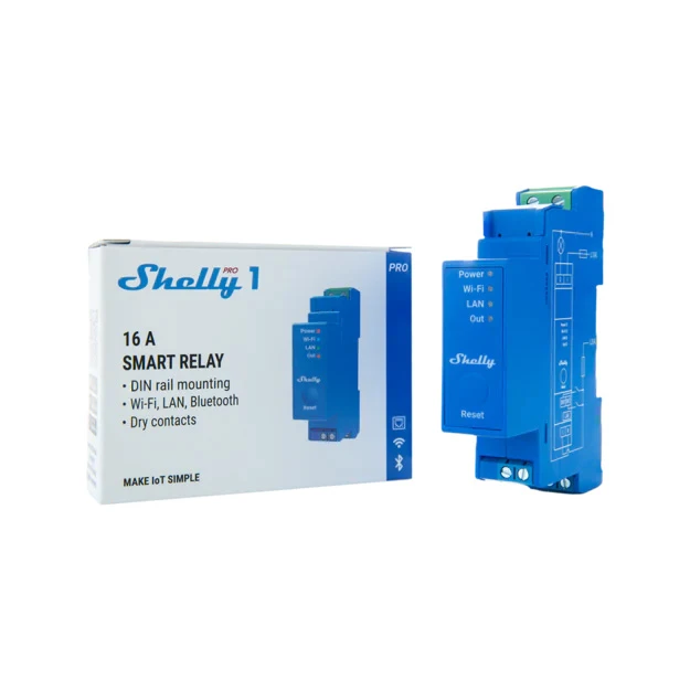 Miniatuur van Shelly Pro 1 - schakelactor 1-voudig potentiaalvrij 16A DIN-rail (SPSW-201XE16EU)