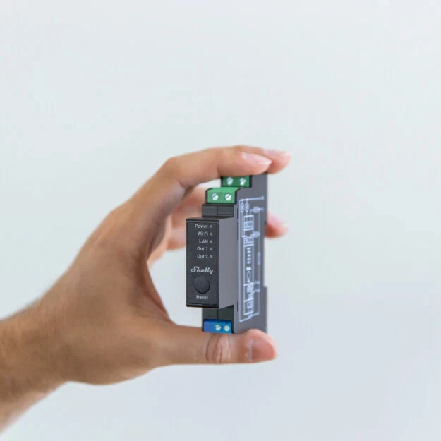 Miniatuur van Shelly Pro 2PM - schakelactor 2-voudig potentiaalvrij 16A met energiemeting DIN-rail (SPSW-202PE16EU)
