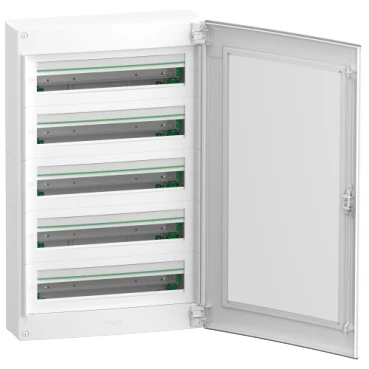 Miniatuur van Schneider Electric PrismaSeT XS lege groepenkast 5-rijen van 24 modules 125A transparante deur IP40 - wit (LVSXM524)