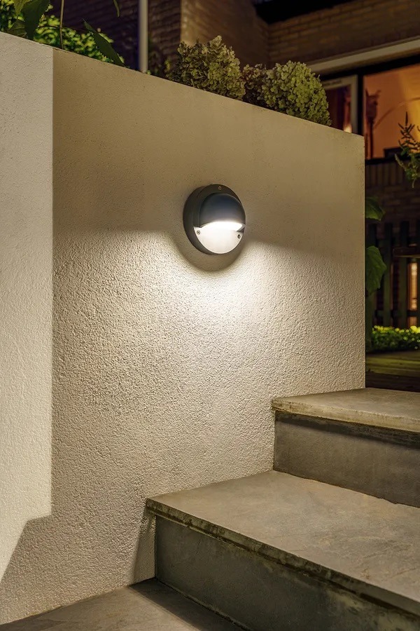 Miniatuur van Garden Lights Deimos wandlamp 1W 22lm warm wit IP44 zwart (3132011)