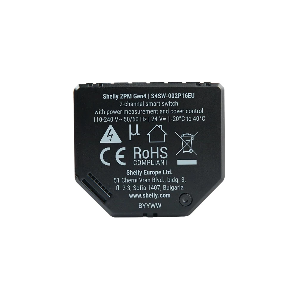 Miniatuur van Shelly 2PM Gen4 inbouwschakelaar 2-kanaals met energiemeting (S4SW-002P16EU)