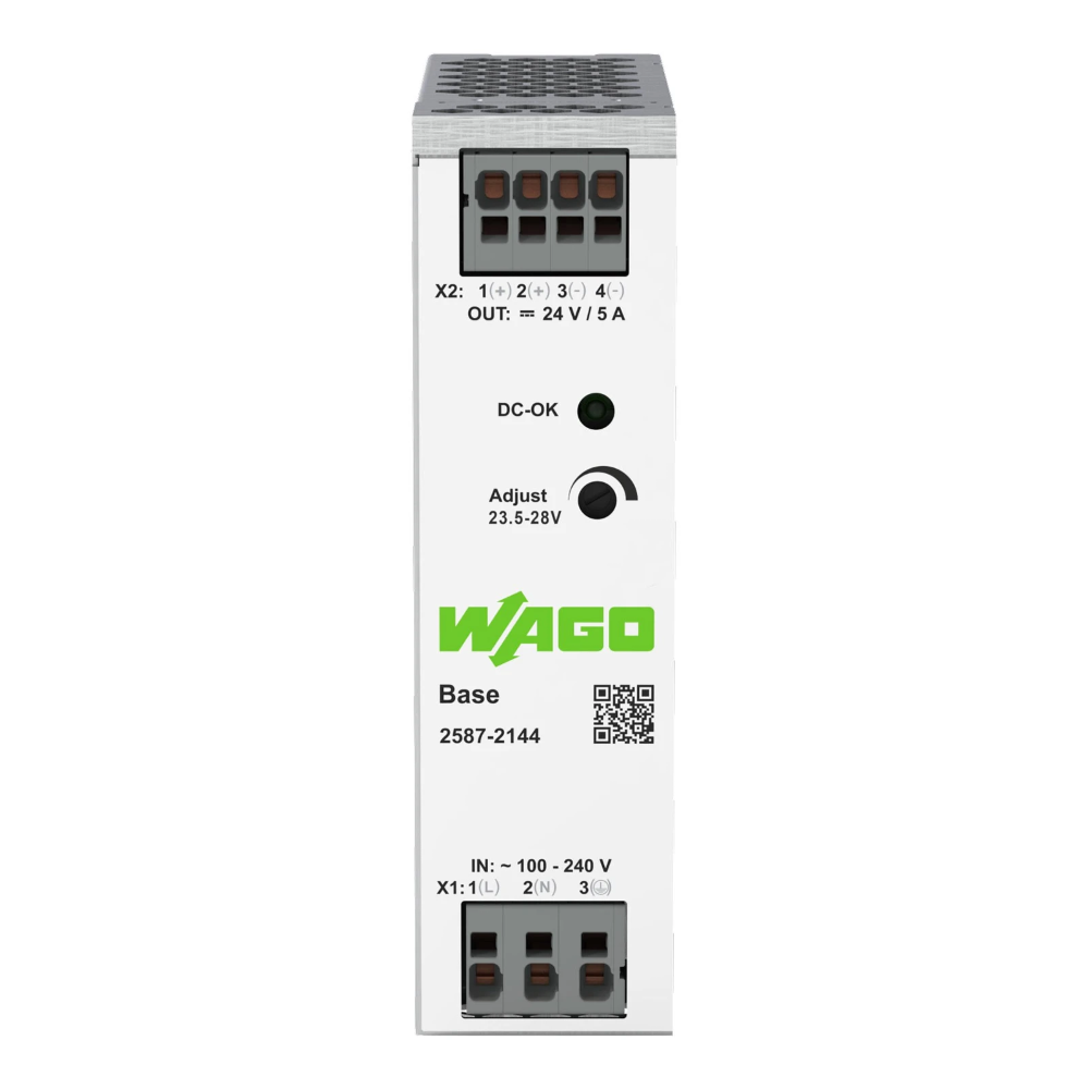 Miniatuur van Wago DIN-rail voeding 24VDC 5A DC-OK LED (2587-2144)