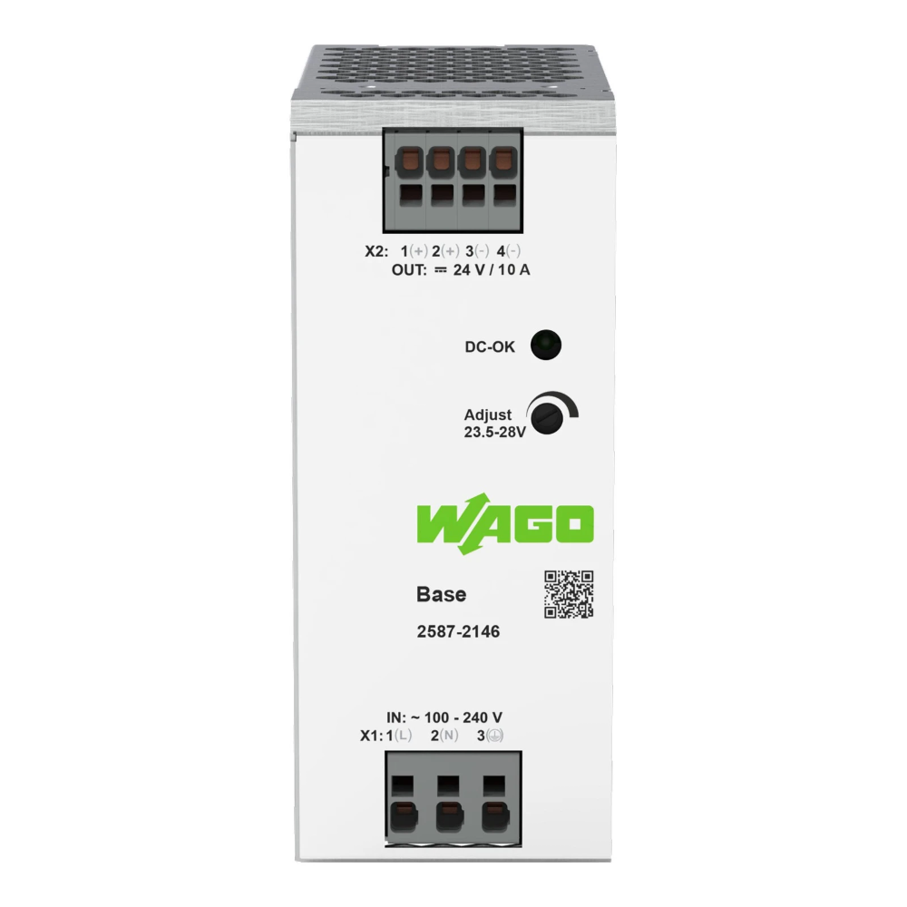 Miniatuur van Wago DIN-rail voeding 24VDC 10A DC-OK LED (2587-2146)