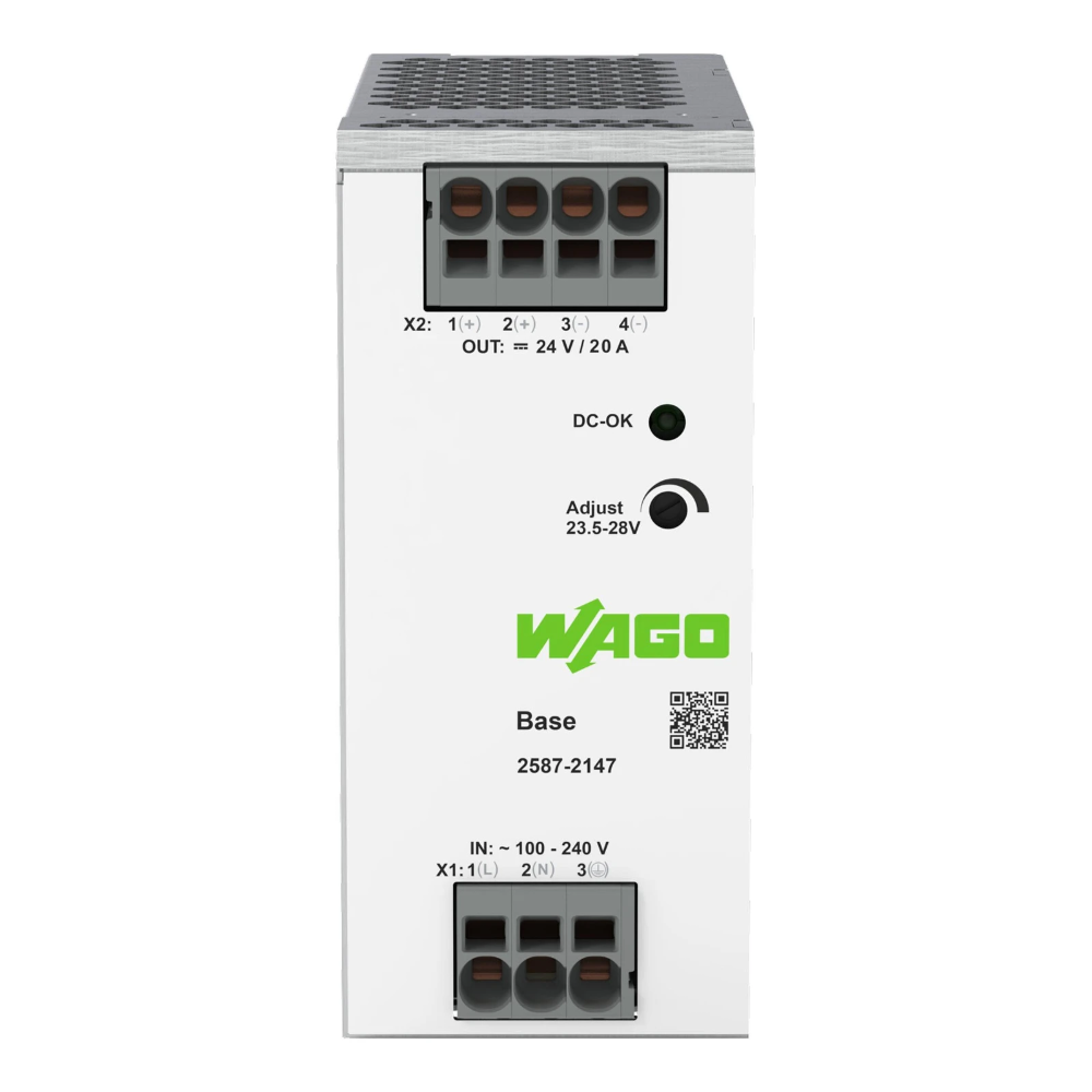Miniatuur van Wago DIN-rail voeding 24VDC 20A DC-OK LED (2587-2147 )