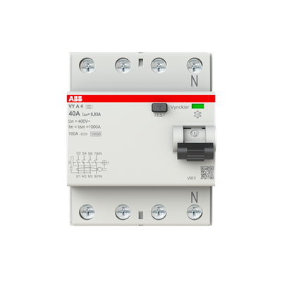 Miniatuur van ABB Vynckier differentieelschakelaar 4-polig 40A 30mA type A (VYA440/030PN)