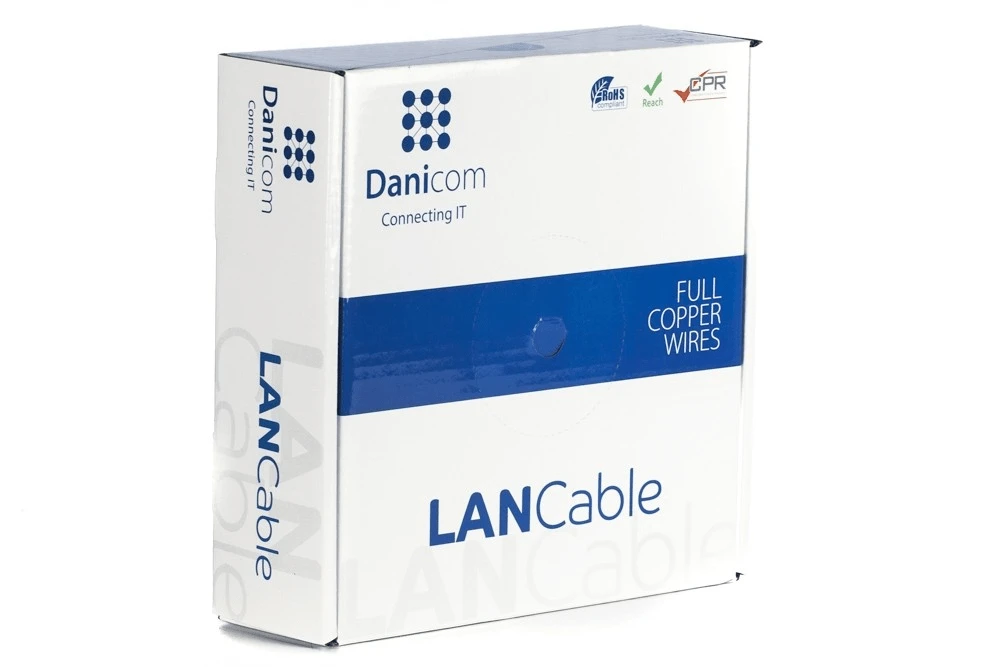 Miniatuur van Danicom CAT6a S/FTP kabel stug LSZH Dca rol van 50 meter - blauw (DC-SFTP6A-50S-DCA)
