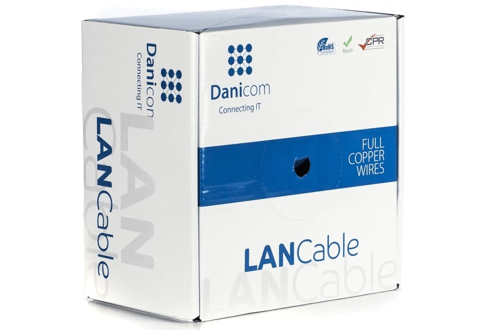 Miniatuur van Danicom CAT6A U/UTP kabel stug LSZH Dca rol van 100 meter - blauw (DC-UTP6A-100S-DCA)