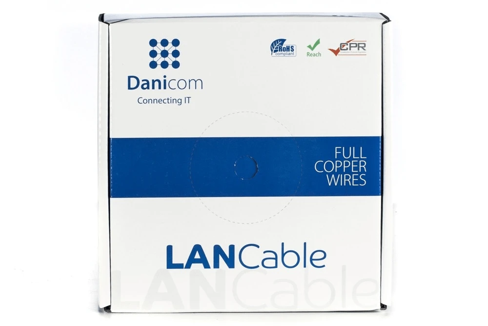 Miniatuur van Danicom CAT6a U/UTP kabel stug LSZH Dca rol van 50 meter - blauw (DC-UTP6A-50S-DCA)