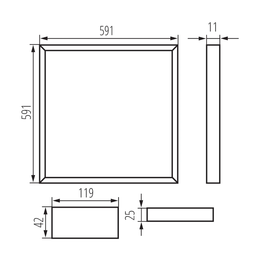 Miniatuur van Kanlux LED frame 60x60cm 32W 3700lm koelwit 4000K UGR 22 met. driver (26788)