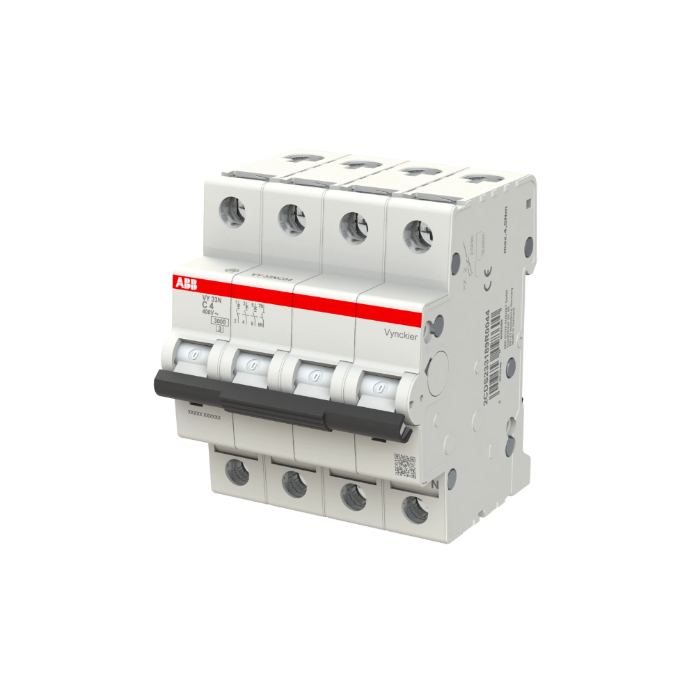 Miniatuur van ABB Vynckier automaat 3-polig + nul 4A C-curve (VY33NC04)