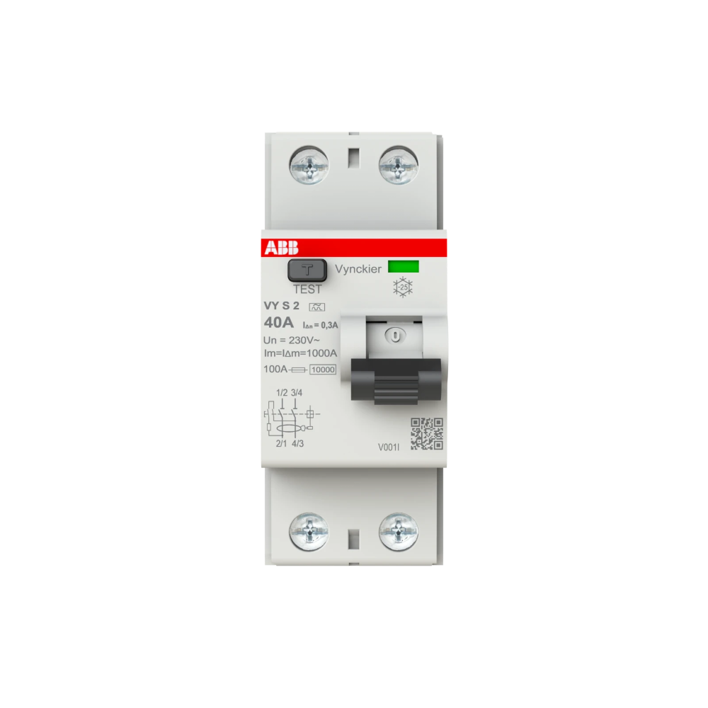 Miniatuur van ABB Vynckier differentieelschakelaar 2-polig 40A 300mA type S (VYS240/300)