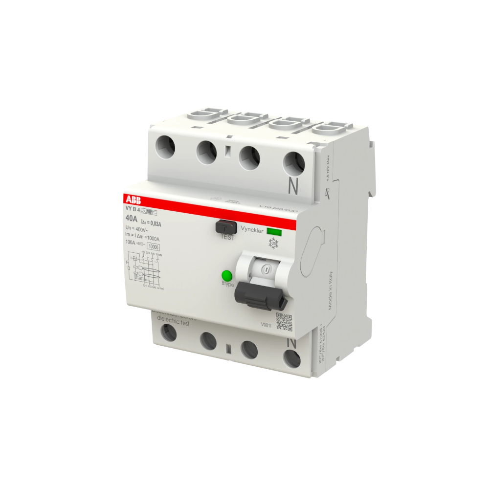 Miniatuur van ABB Vynckier differentieelschakelaar 4-polig 40A 30mA type B (VYB440/030)
