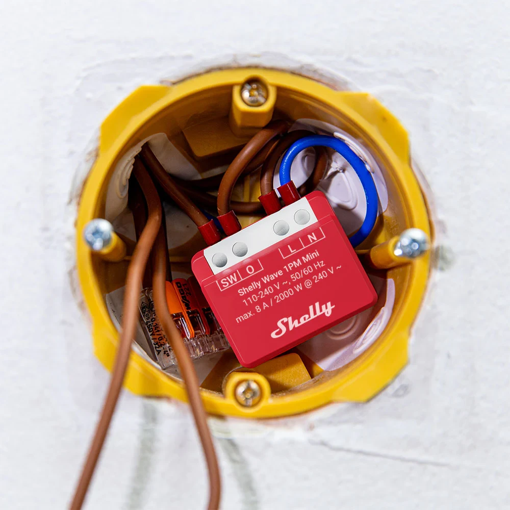 Miniatuur van Shelly Wave 1PM Mini LR schakelactor inbouw compact met meting Long Range (QTSW-0A1P8EU)