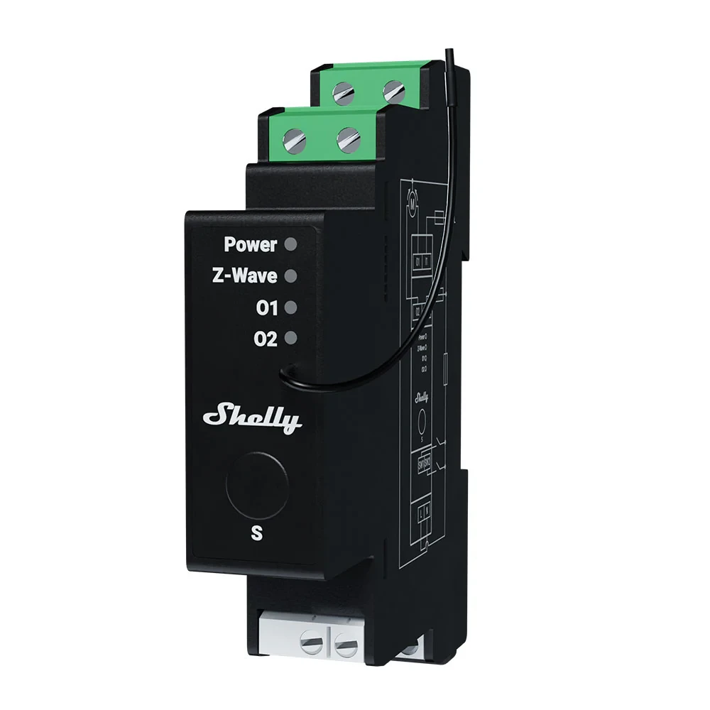 Miniatuur van Shelly Wave Pro Shutter LR rolluikschakelaar DIN-rail met energiemeting (QUSH-0A1P10EU)