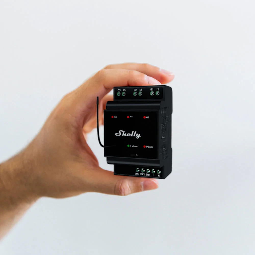 Miniatuur van Shelly Wave Pro 3 schakelactor DIN-rail 3-kanaals (QUSW-0A3X16EU)