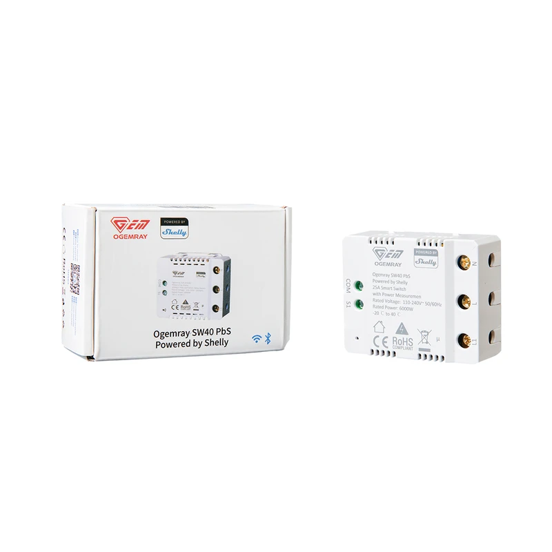 Miniatuur van Shelly smart relay 25A 6000W Wi-Fi Bluetooth (SOGM-SR25)