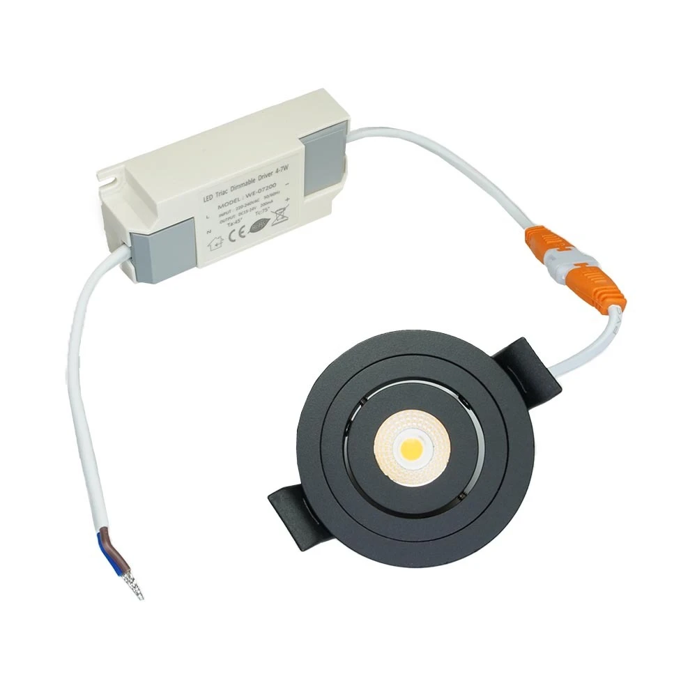 Miniatuur van EMhub waterdichte inbouwspot klein zwart 4W 280lm 2700K IP44 zaagmaat Ø53mm - Ø61mm (4081019)