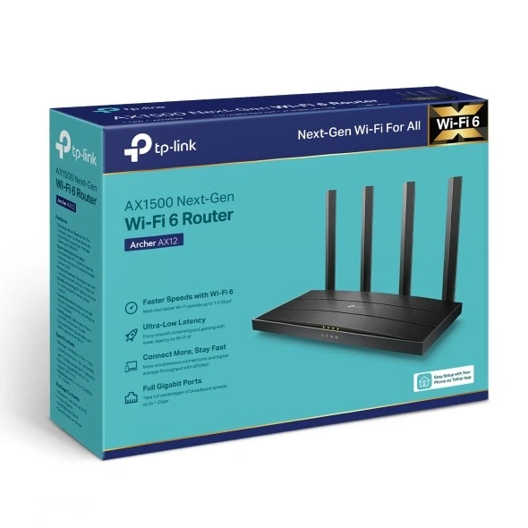 Miniatuur van TP-LINK router AX1500 WiFi 6 dual-band 2.4GHz/5GHz (Archer AX12)