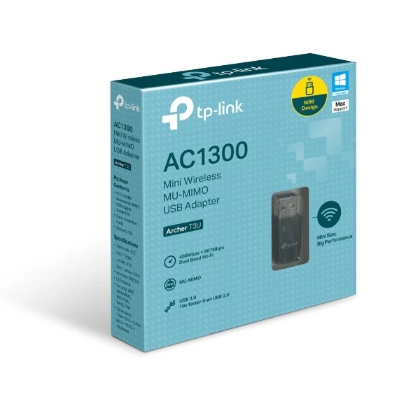 Miniatuur van TP-LINK USB-adapter AC1300 WiFi 5 dual-band 2.4GHz/5GHz (Archer T3U)