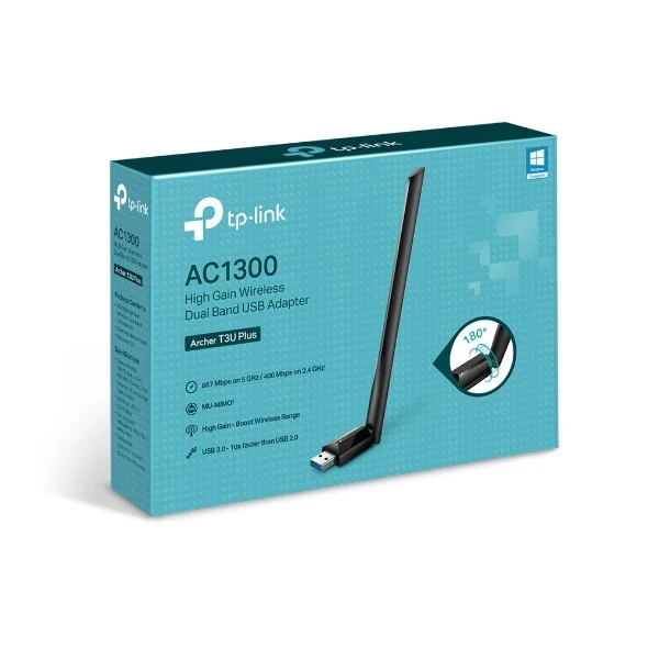 Miniatuur van TP-LINK USB-adapter AC1300 WiFi 5 dual-band 2.4GHz/5GHz (Archer T3U Plus)