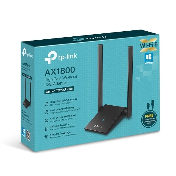 Miniatuur van TP-LINK USB-adapter AX1800 WiFi 6 dual-band 2.4GHz/5GHz (Archer TX20U Plus)