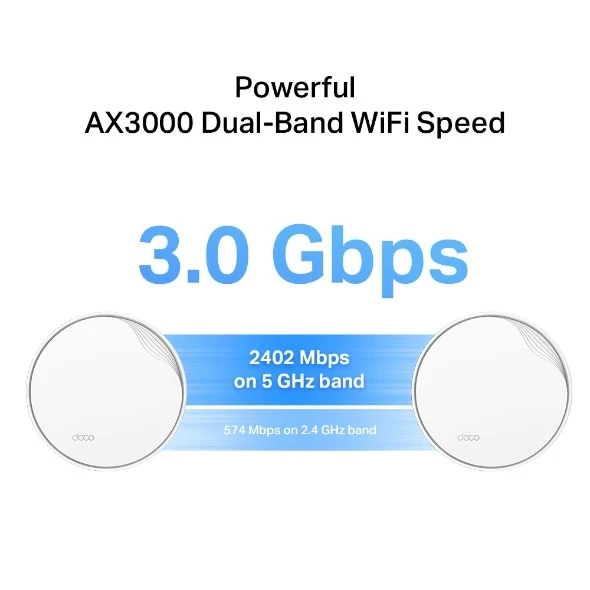 Miniatuur van TP-LINK mesh-router AX3000 WiFi 6 PoE dual-band 2.4GHz/5GHz - 2 stuks (Deco X50-PoE)