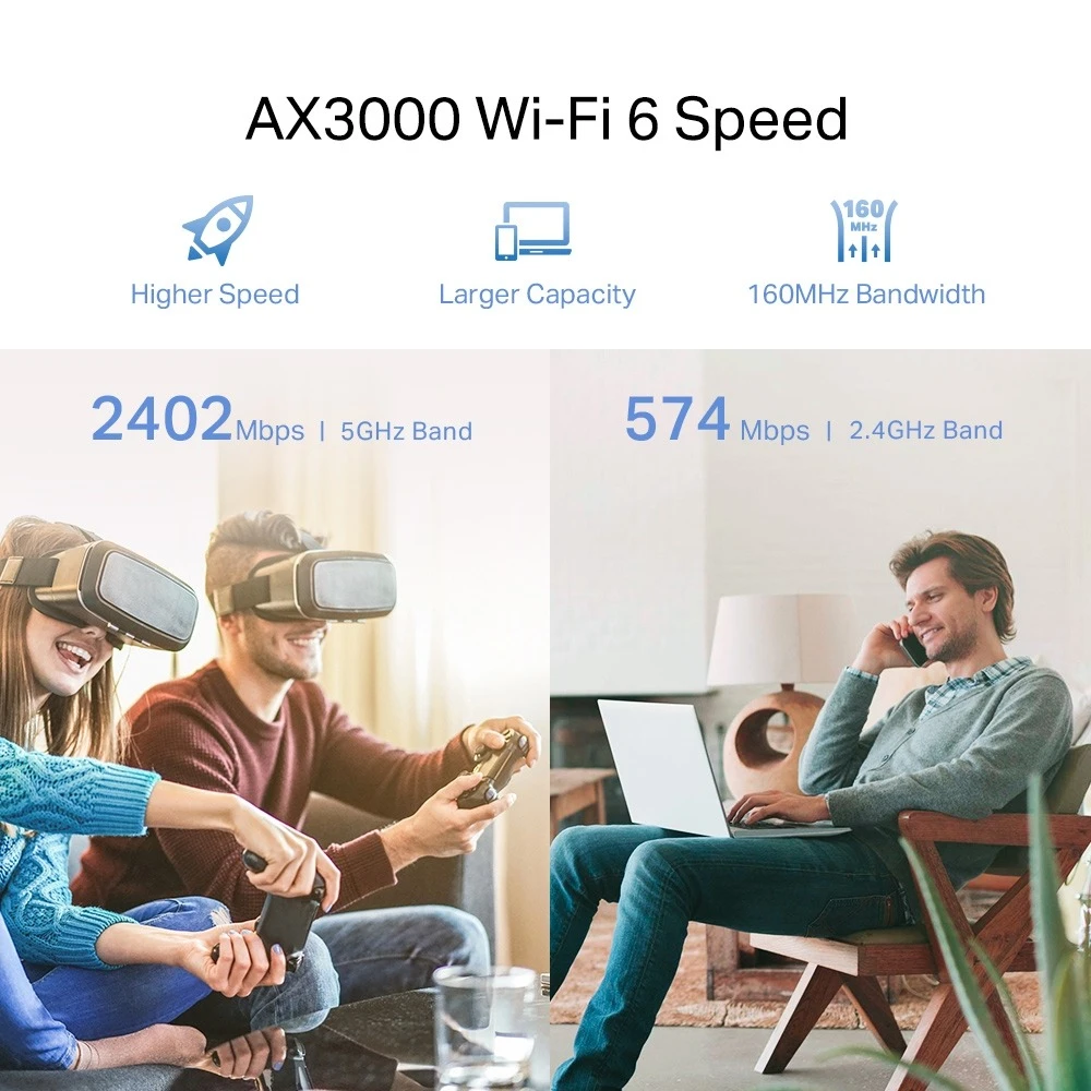 Miniatuur van TP-LINK wifi versterker AX3000 WiFi 6 mesh dual-band 2.4GHz/5GHz Gigabit (RE705X)