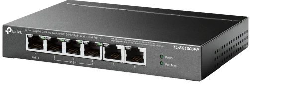 Miniatuur van TP-LINK desktop switch 6-poorts Gigabit 1× PoE++ 3× PoE+ 64W (TL-SG1006PP)