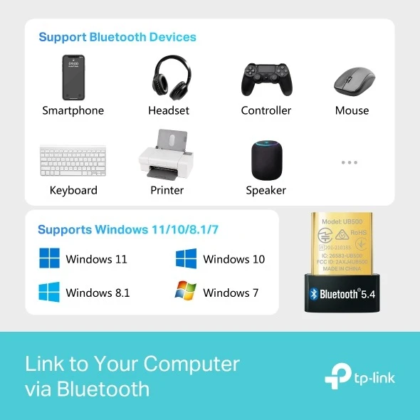 Miniatuur van TP-LINK Bluetooth-adapter 5.4 nano USB (UB500)