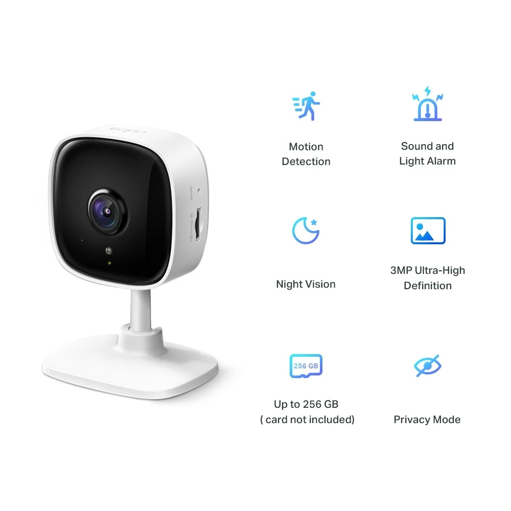 Miniatuur van TP-LINK wifi camera 3MP met nachtzicht en bewegingsdetectie (Tapo C110)