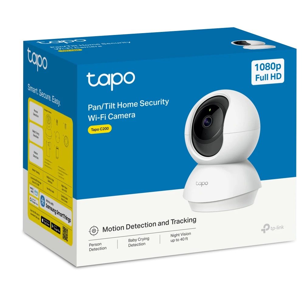 Miniatuur van TP-LINK wifi camera 2MP pan/tilt met nachtzicht en bewegingsdetectie (Tapo C200 V5)
