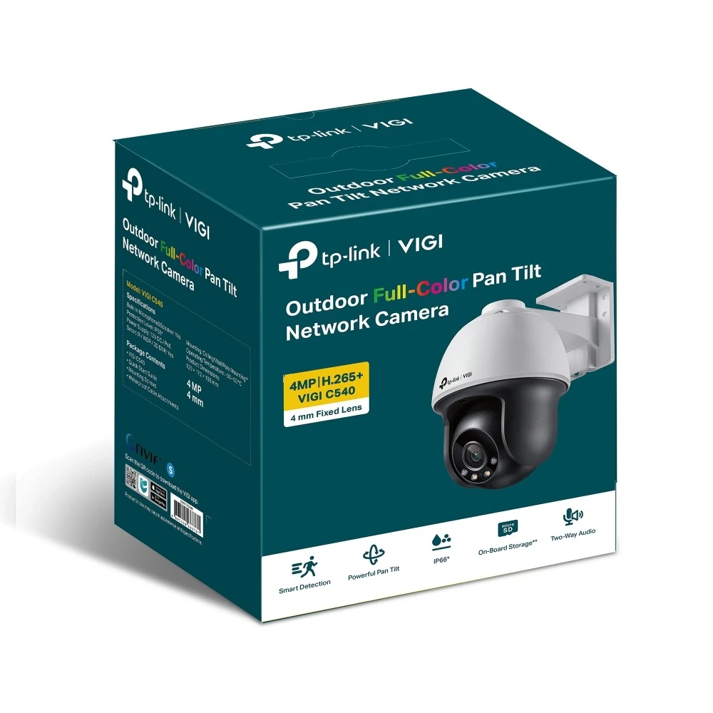 Miniatuur van TP-LINK netwerkcamera 4MP full-color pan/tilt PoE IP66 4mm (VIGI C540)