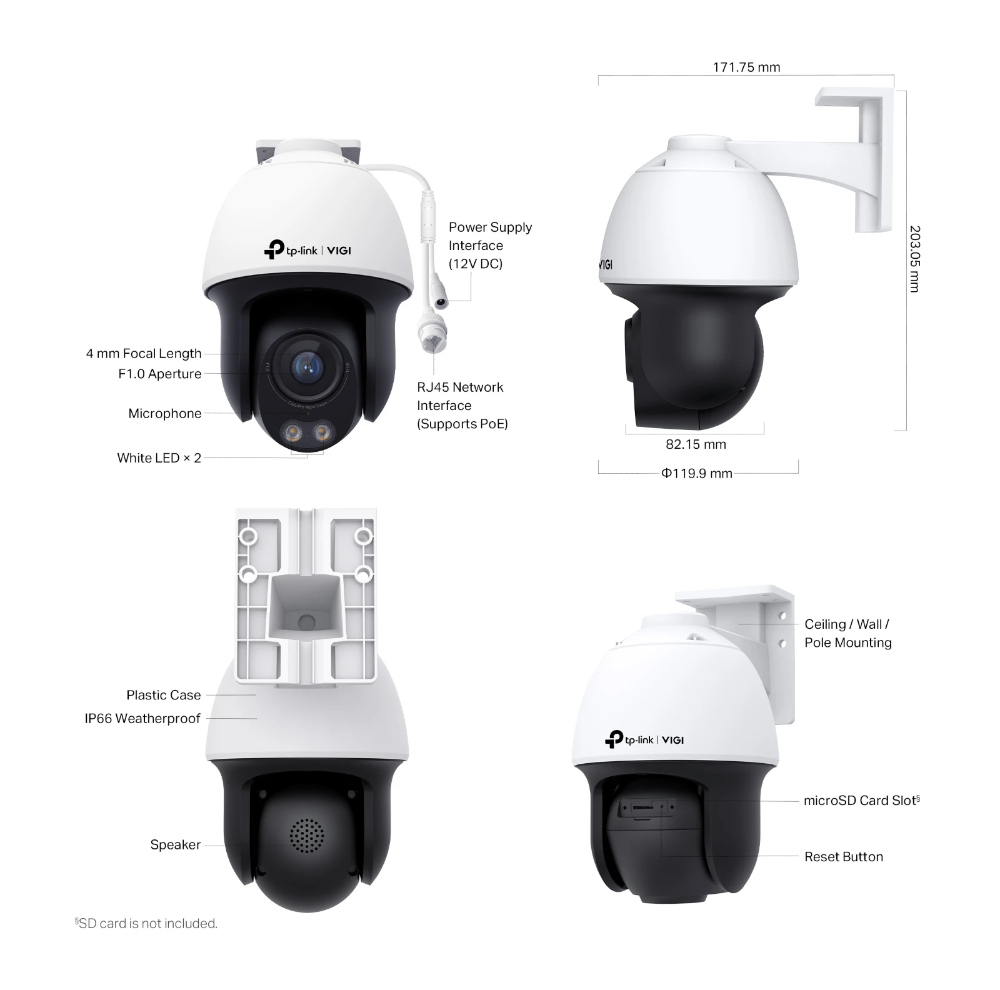 Miniatuur van TP-LINK netwerkcamera 4MP ColorPro nachtzicht pan/tilt PoE IP66 4mm (VIGI C540S)