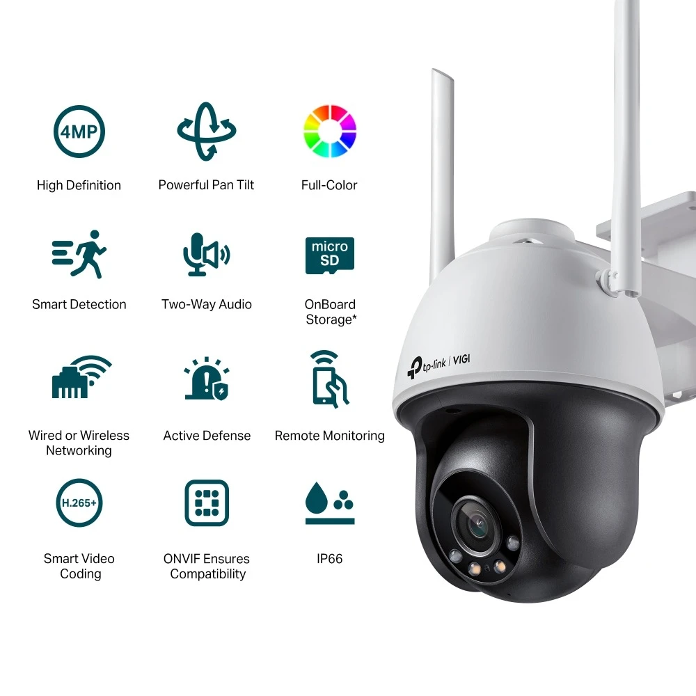 Miniatuur van TP-LINK netwerkcamera 4MP WiFi full-color pan/tilt IP66 4mm (VIGI C540-W)