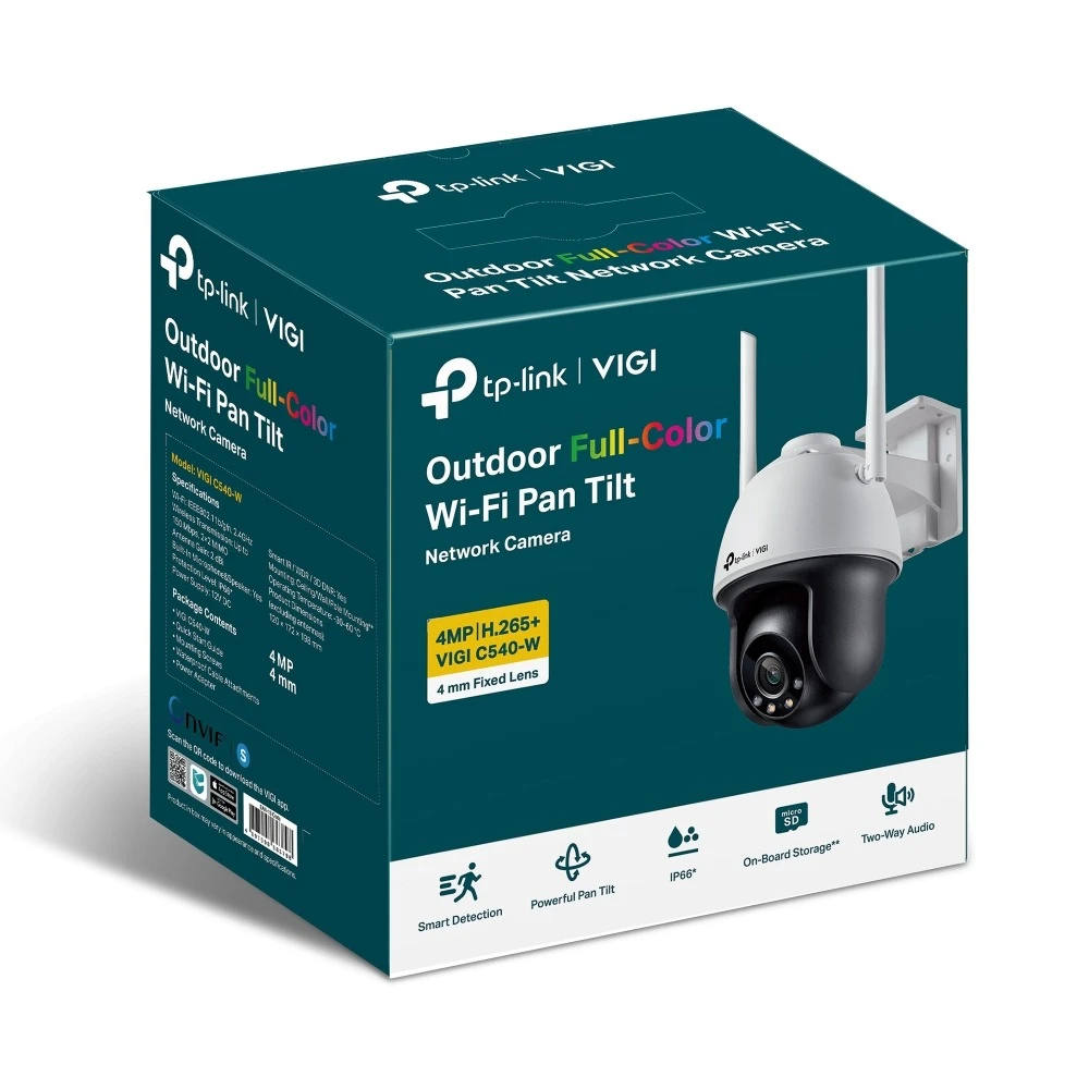 Miniatuur van TP-LINK netwerkcamera 4MP WiFi full-color pan/tilt IP66 4mm (VIGI C540-W)