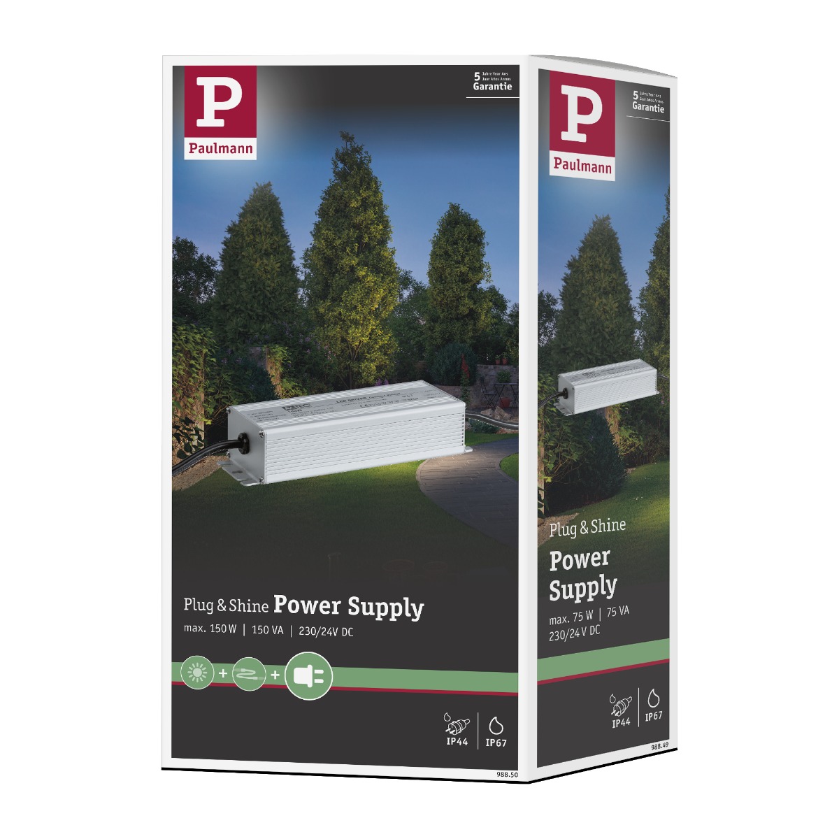 Miniatuur van Paulmann Plug & Shine Led voeding 230/24V DC 150VA IP67 - zilver (98850)