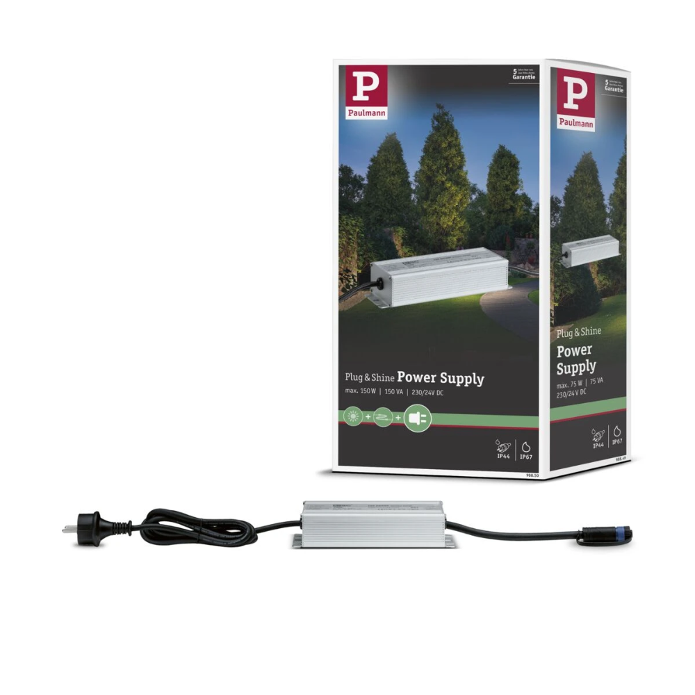 Miniatuur van Paulmann Plug & Shine Led voeding 230/24V DC 150VA IP67 - zilver (98850)