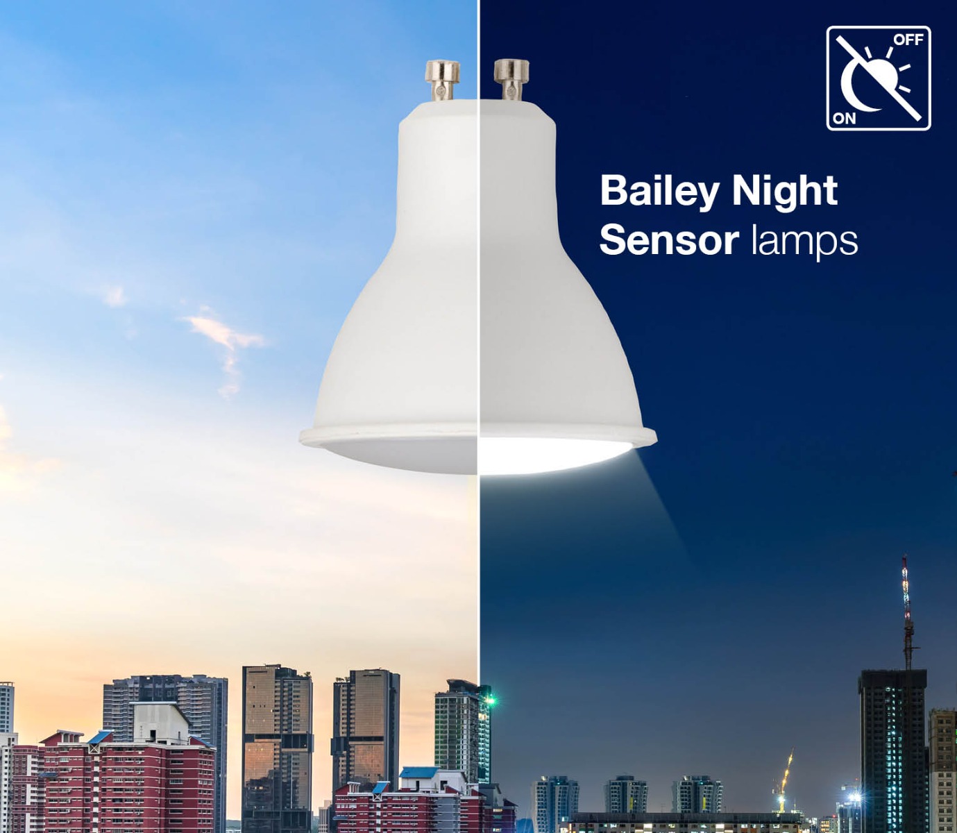 Miniatuur van Bailey LED spot GU10 4.5W 300lm dag/nacht sensor warm wit 2700K (146940)