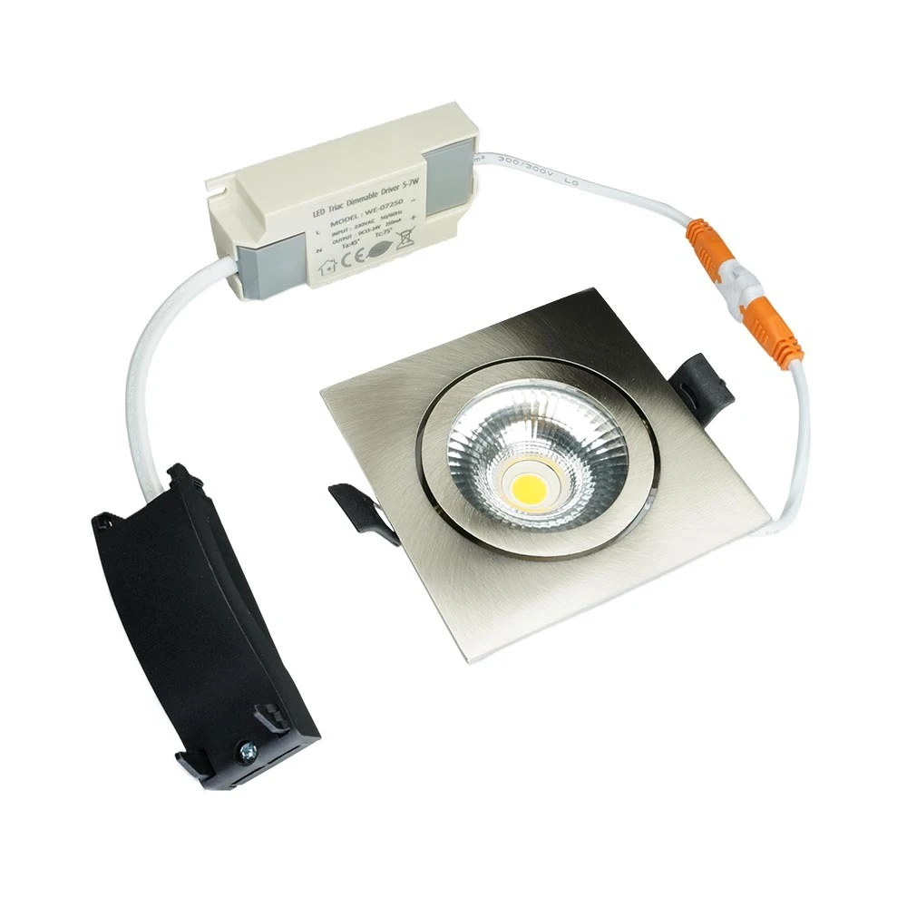 Miniatuur van EMhub waterdichte inbouwspot vierkant aluminium 5W 450lm 2700K incl DimDriver